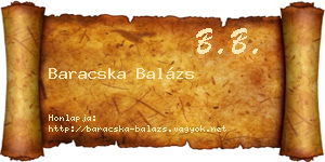Baracska Balázs névjegykártya